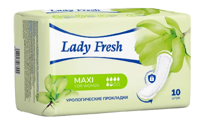 Lady Fresh Прокладки урологические Макси, 5 капель, прокладки урологические, 10 шт.